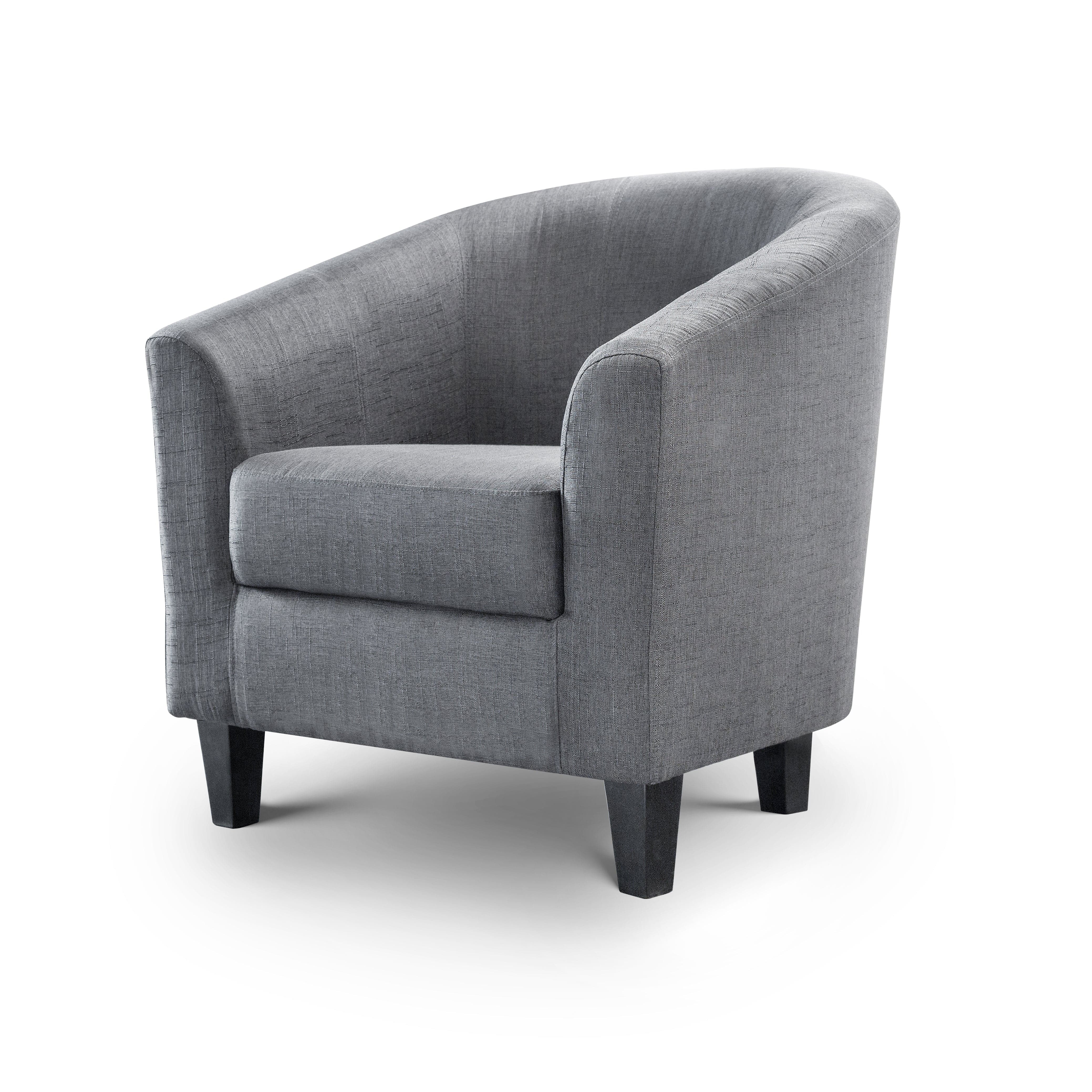 Julian Bowen Armchair Hugo Tub Chair - Slate Grey Bed Kings