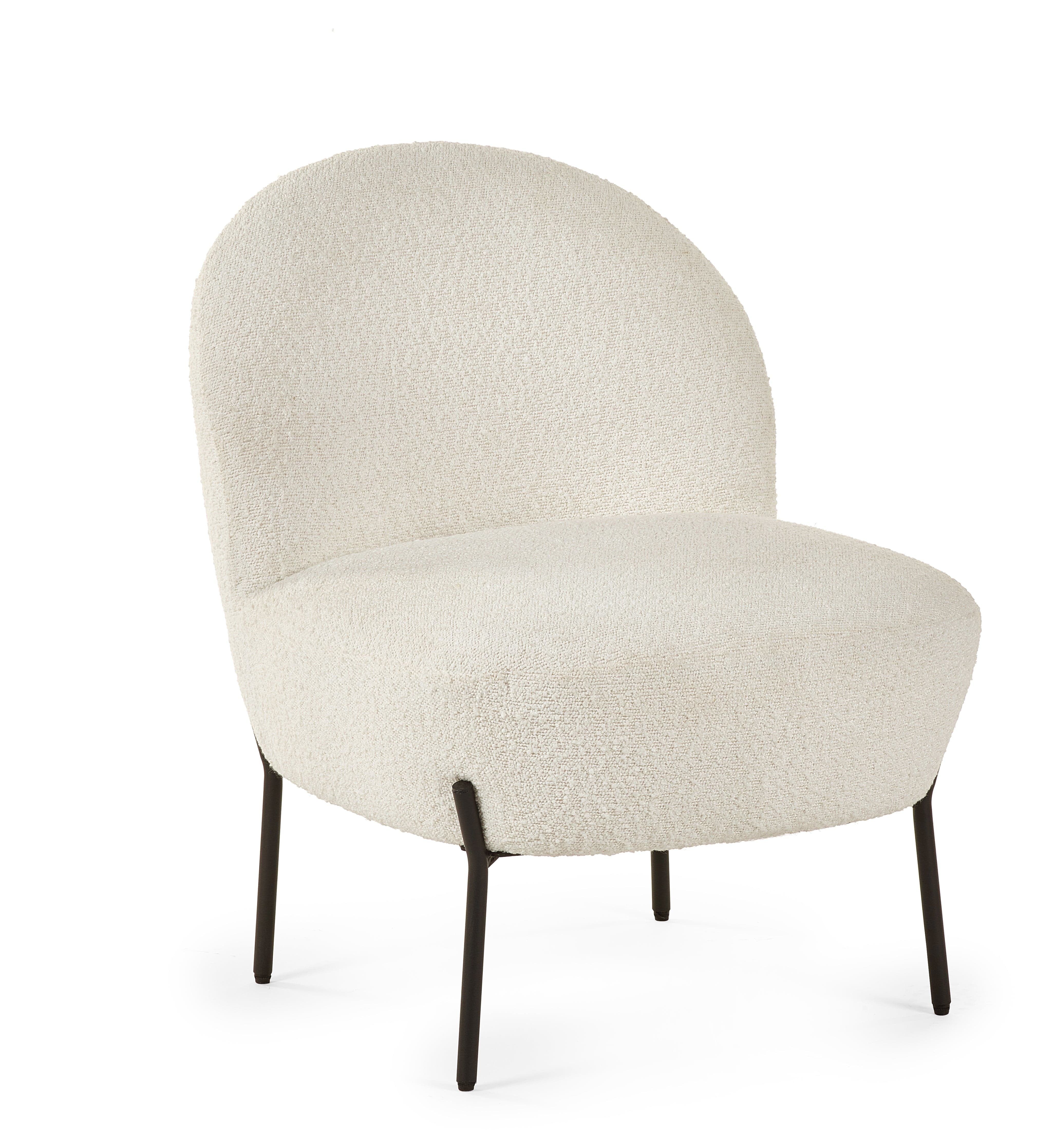 Julian Bowen Armchair Lulu Boucle Accent Chair - Ivory Bed Kings