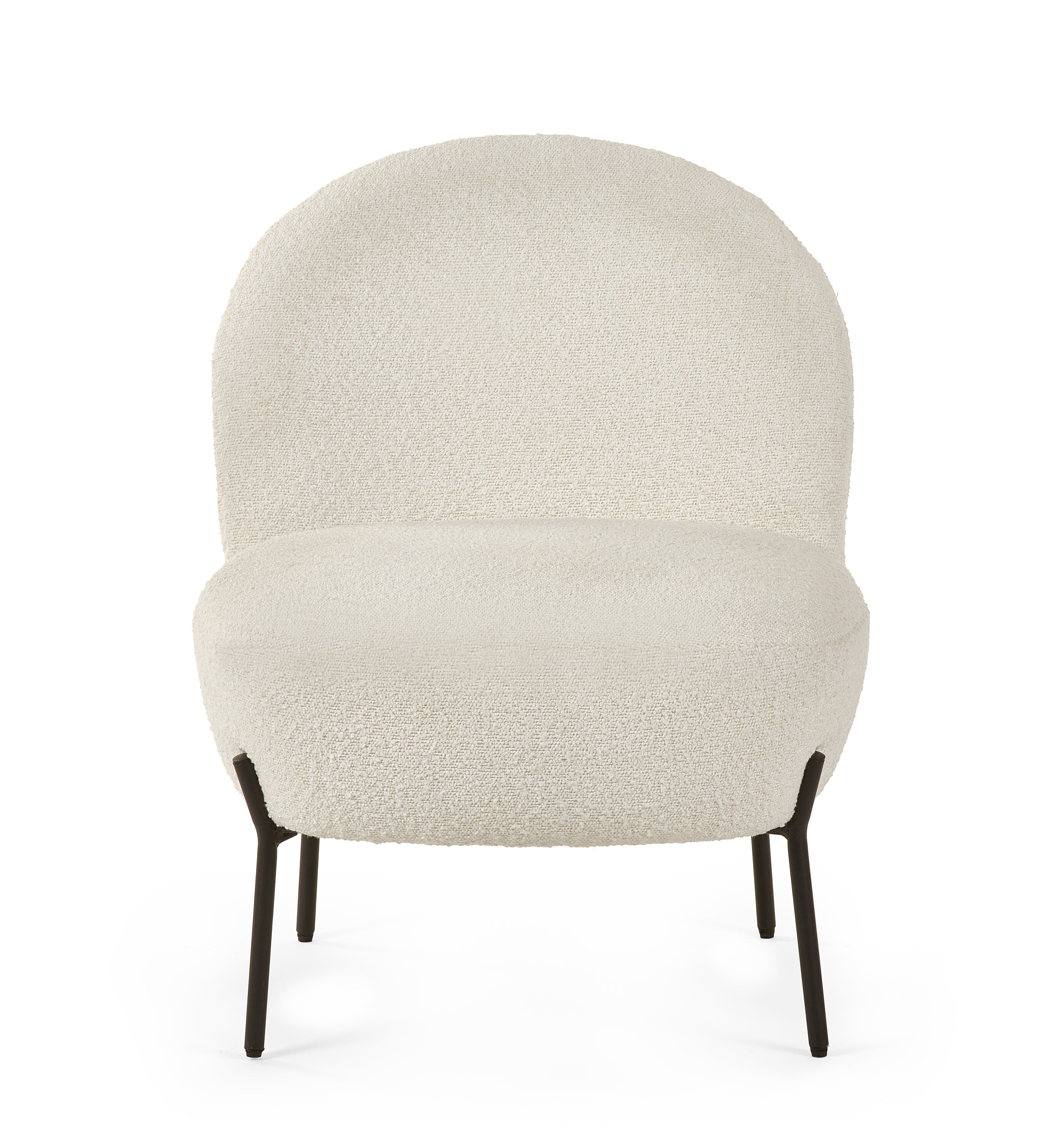 Julian Bowen Armchair Lulu Boucle Accent Chair - Ivory Bed Kings