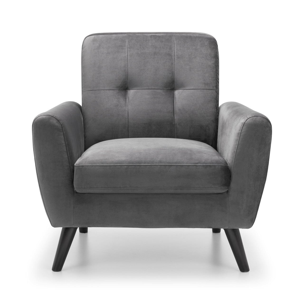 Julian Bowen Armchair Monza Chair In Dark Grey Velvet Bed Kings