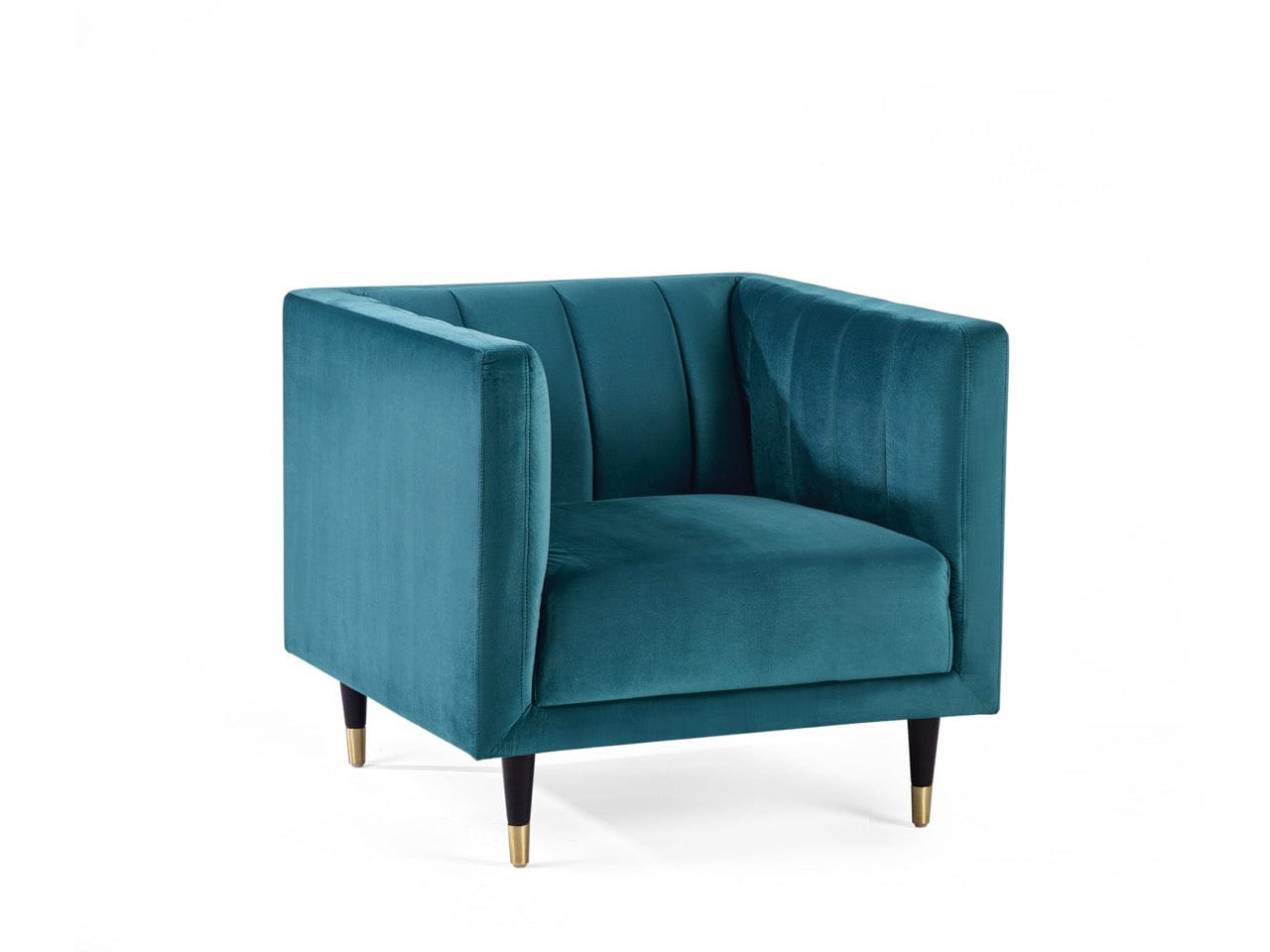 Julian Bowen Armchair Salma Scalloped Back Chair - Teal Bed Kings