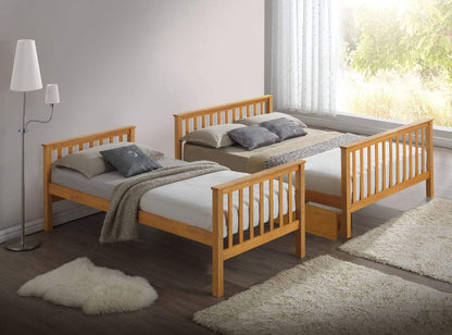 Artisan Bed Company Bunk Bed Charlotte 2 In 1 Beech Three Sleeper Bunk Bed