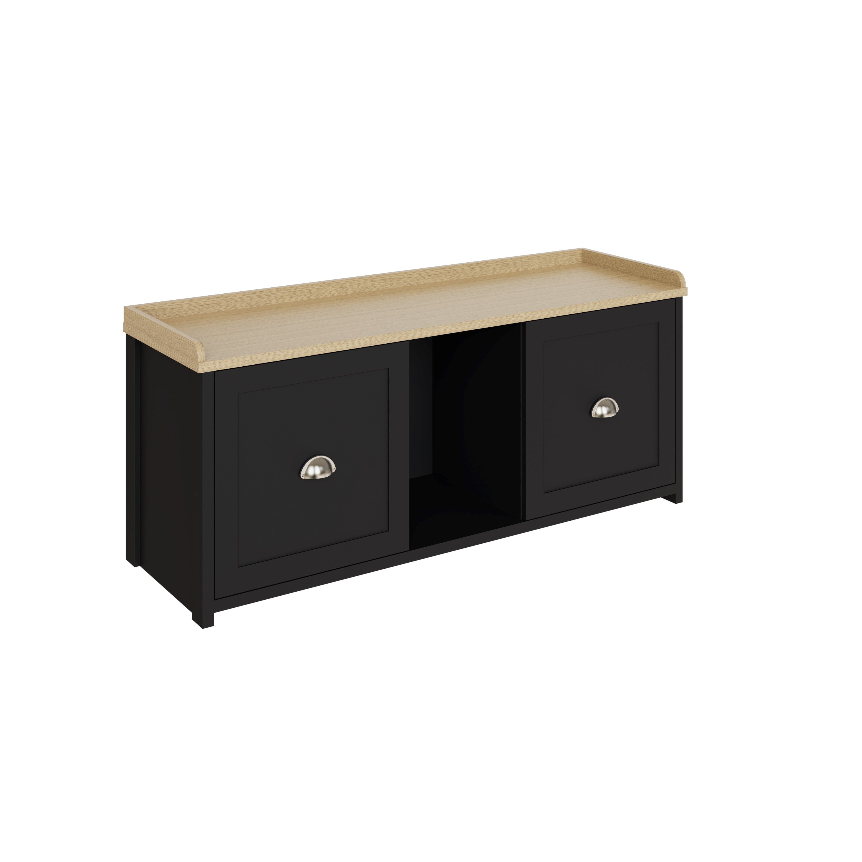 Lancaster 2 Door Shoe Bench Black