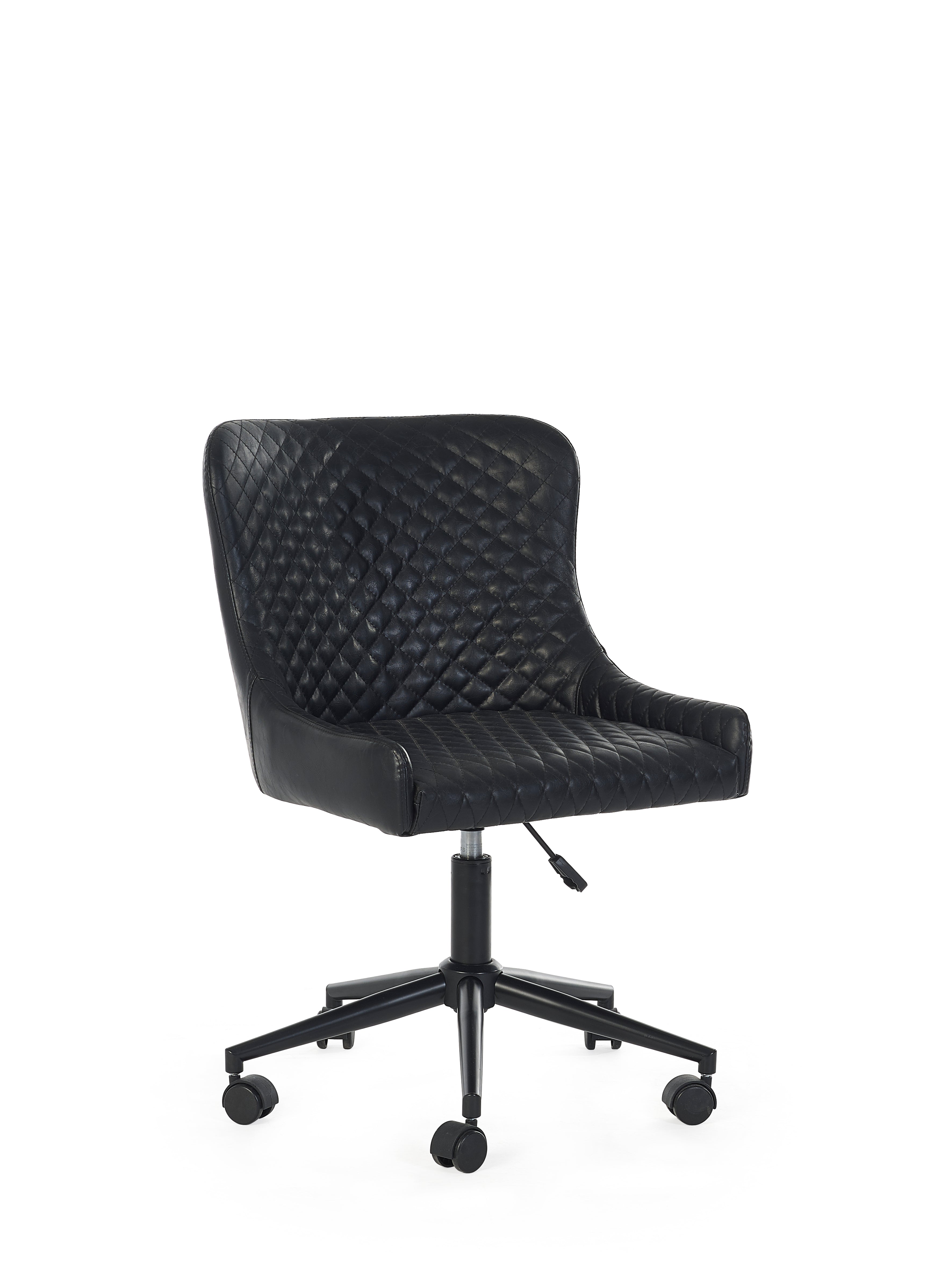 Luxe Office Chair In Black Faux Leather