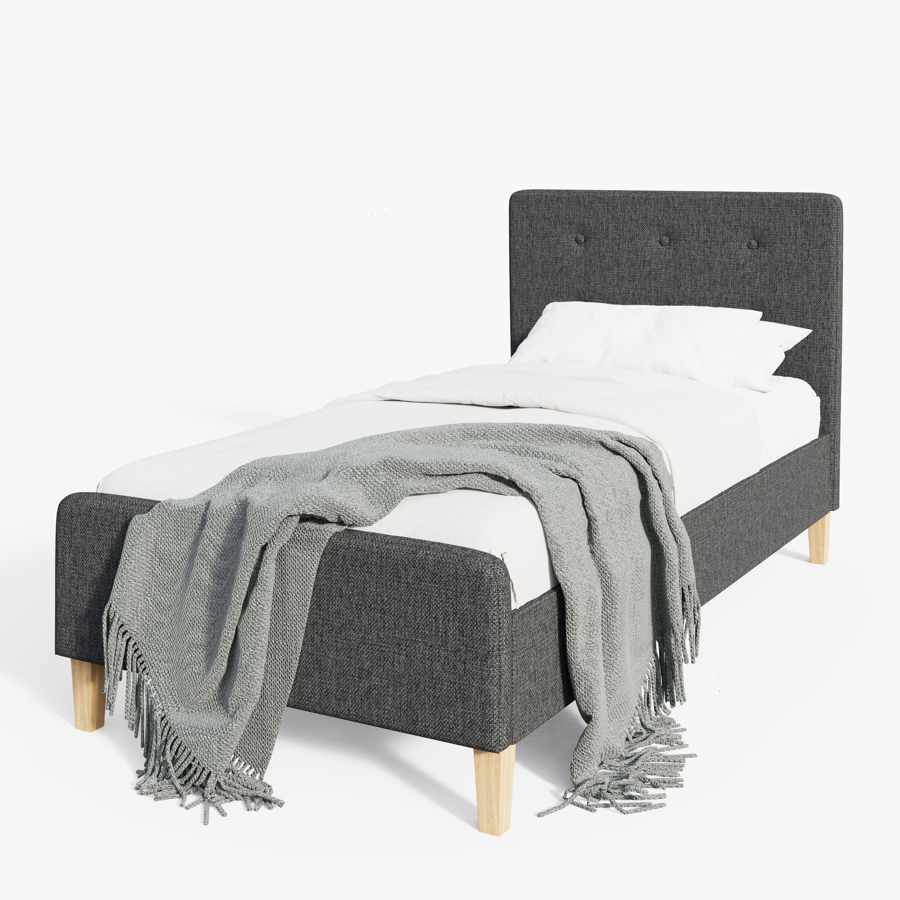 Ashbourne Fabric Upholstered Bed Grey