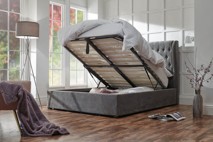 Dakota Ottoman Bed With Solid Base Grace Pewter
