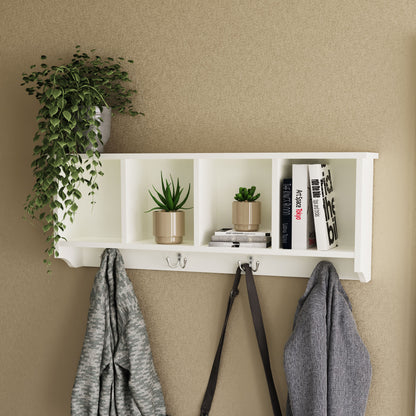 Kempton Shoe Bench + Wall Rack White