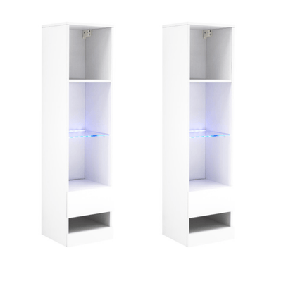 Bed Kings GALICIA TALL SHELVING UNITS PAIR WHITE Bed Kings