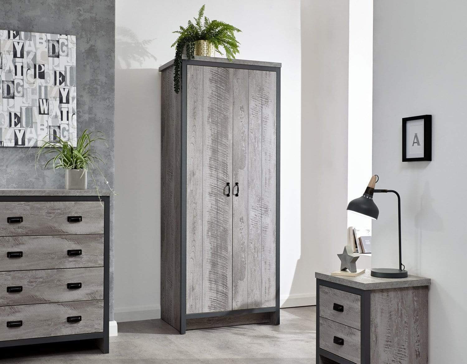 GFW Bedroom Set Boston 3 Piece Bedroom Set Grey Bed Kings