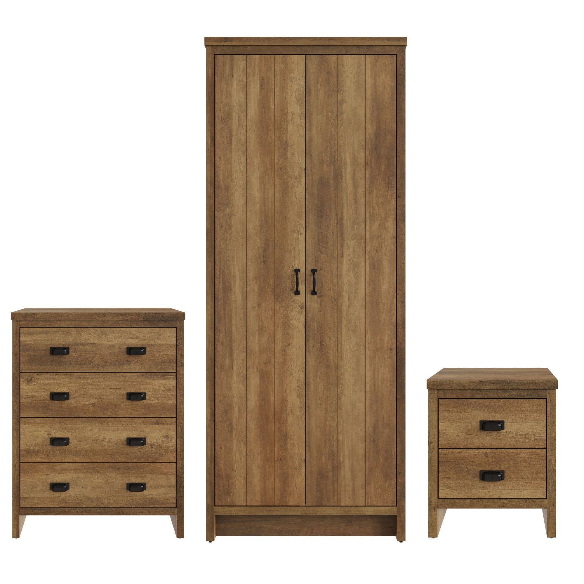 GFW Bedroom Set Boston 3 Piece Bedroom Set Knotty Oak Bed Kings