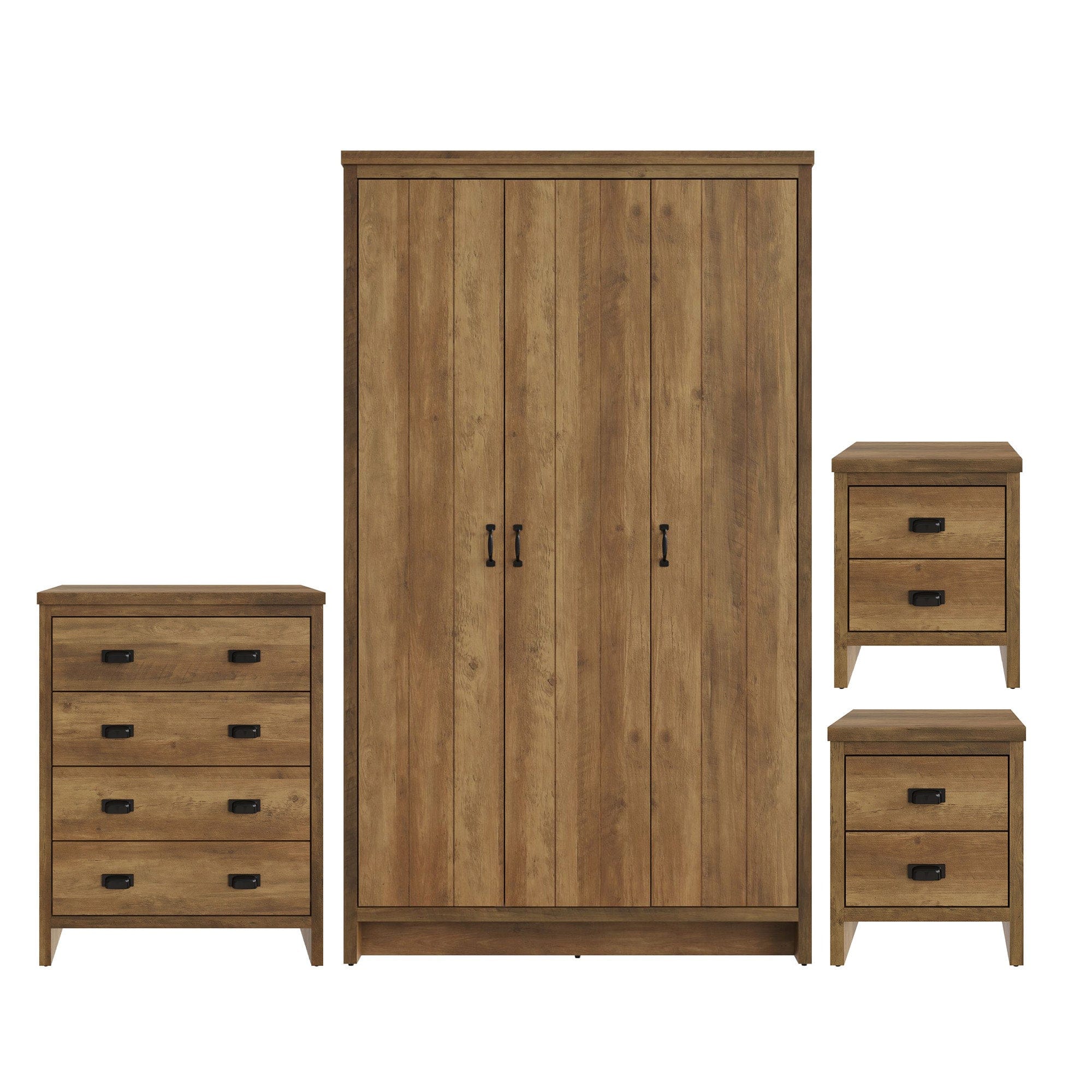 GFW Bedroom Set Boston 4 Piece Bedroom Set Knotty Oak Bed Kings