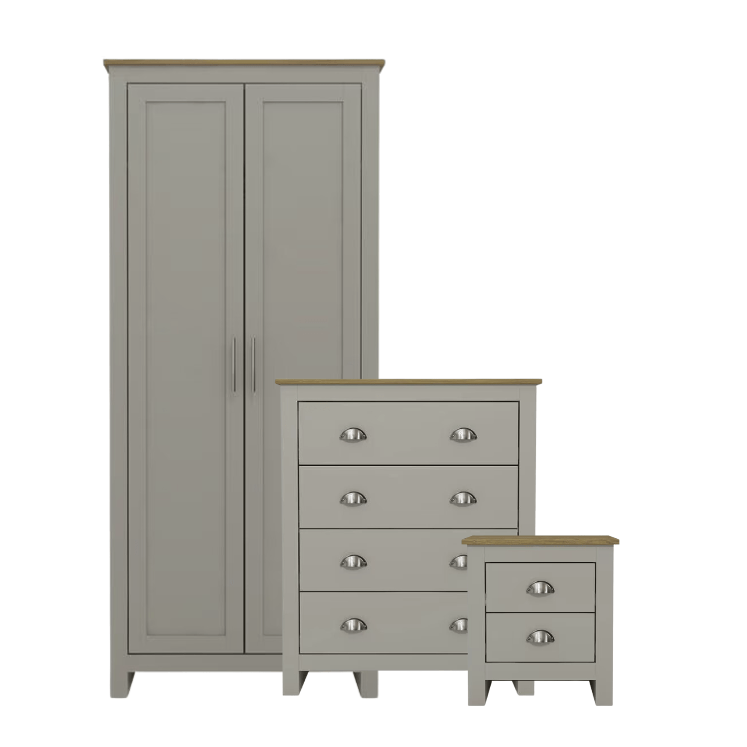 GFW Bedroom Set Lancaster 3 Piece Bedroom Set Grey Bed Kings