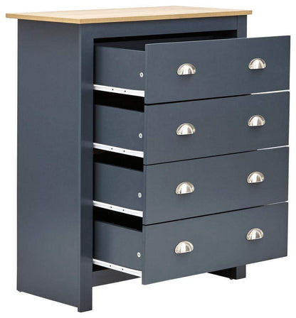 GFW Bedroom Set Lancaster 3 Piece Set Slate Blue Bed Kings