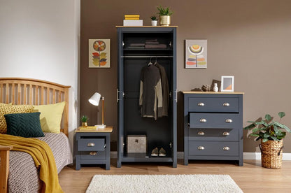 GFW Bedroom Set Lancaster 3 Piece Set Slate Blue Bed Kings