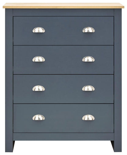 GFW Bedroom Set Lancaster 3 Piece Set Slate Blue Bed Kings