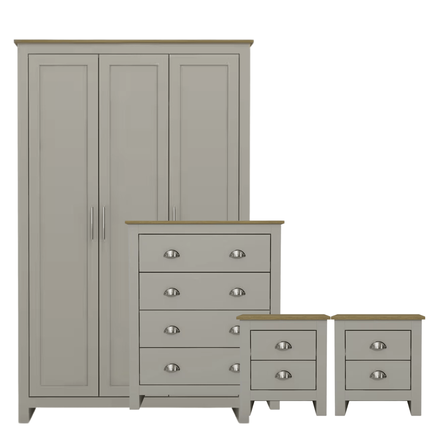 GFW Bedroom Set Lancaster 4 Piece Bedroom Set Grey Bed Kings