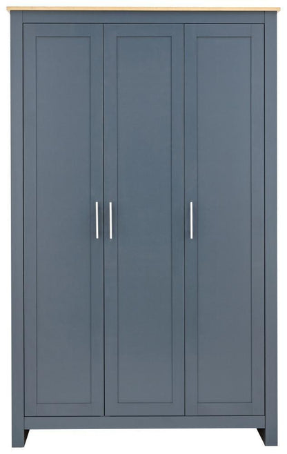 GFW Bedroom Set Lancaster 4 Piece Set Slate Blue Bed Kings