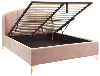 GFW Bedroom Set Pettine 3 Piece Bedroom Set in Pink - Lift Up Bed, Chair & Storage Ottoman Bed Kings