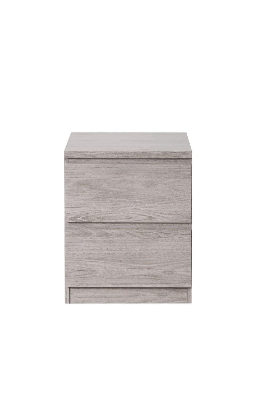 Julian Bowen Bedside Cabinet Jupiter  2 Drawer Bedside Grey Oak Bed Kings