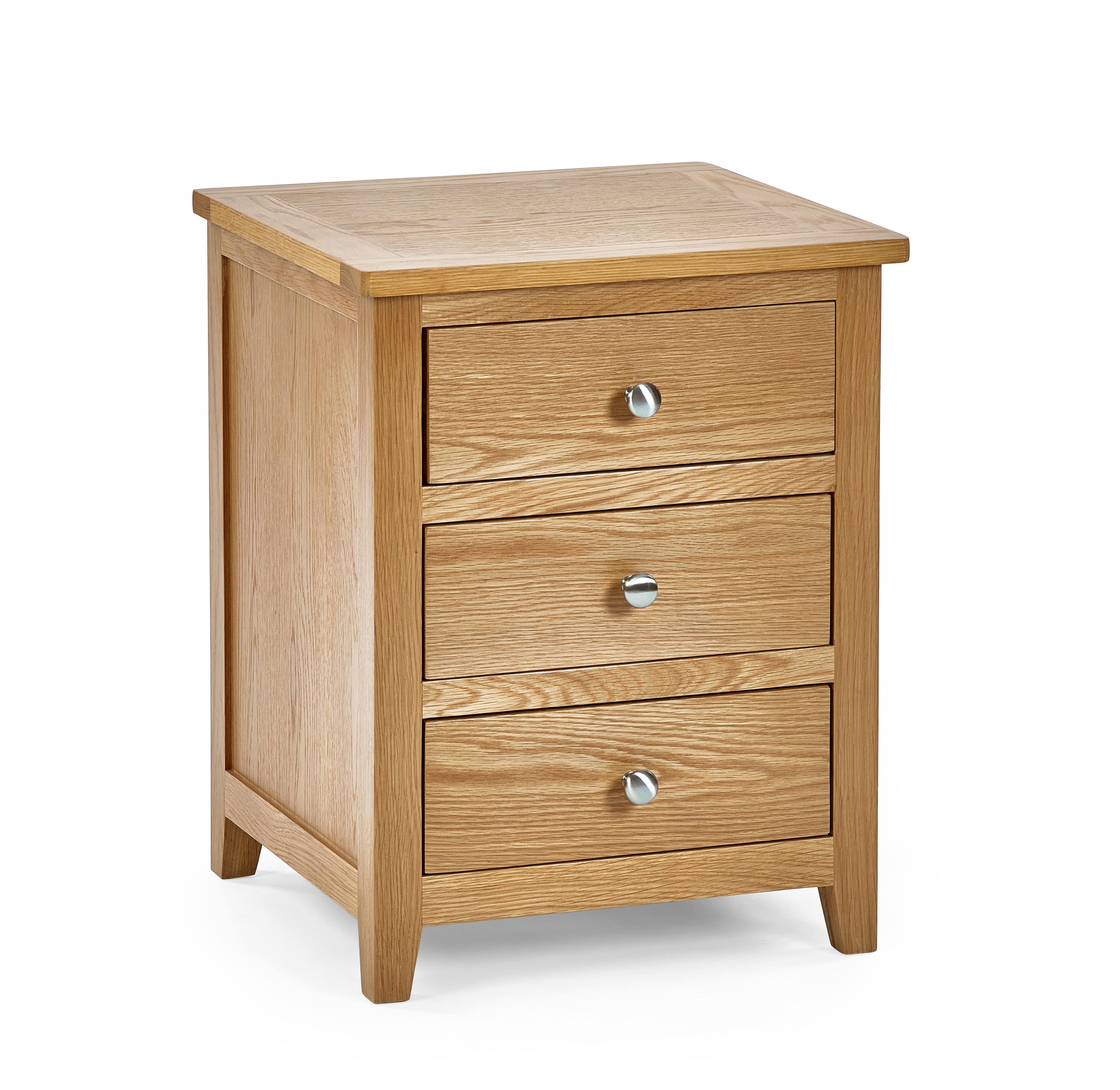 Julian Bowen Bedside Cabinet Mallory 3 Drawer Bedside Bed Kings