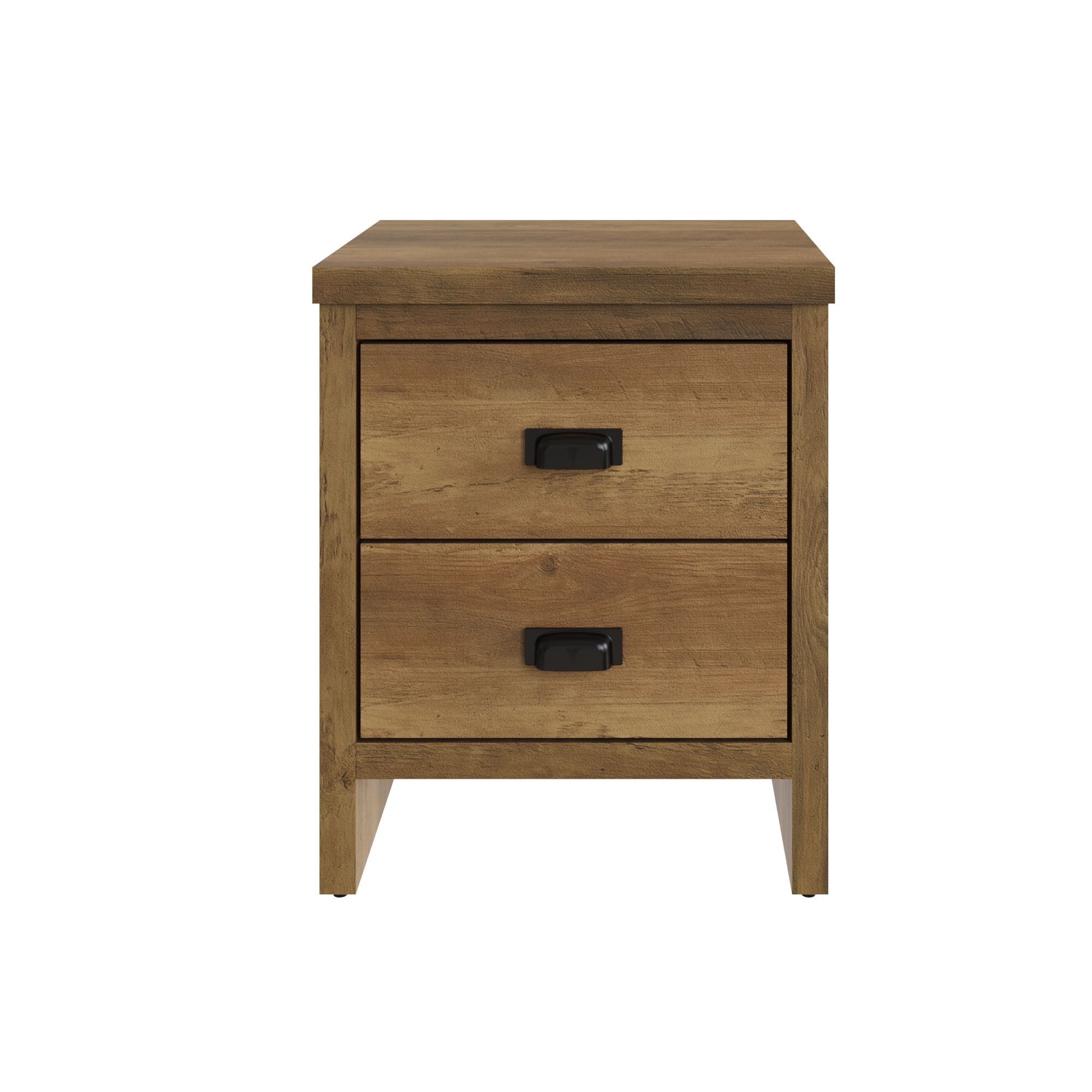 GFW Bedside Table Boston 2 Drawer Bedside Table Knotty Oak Bed Kings