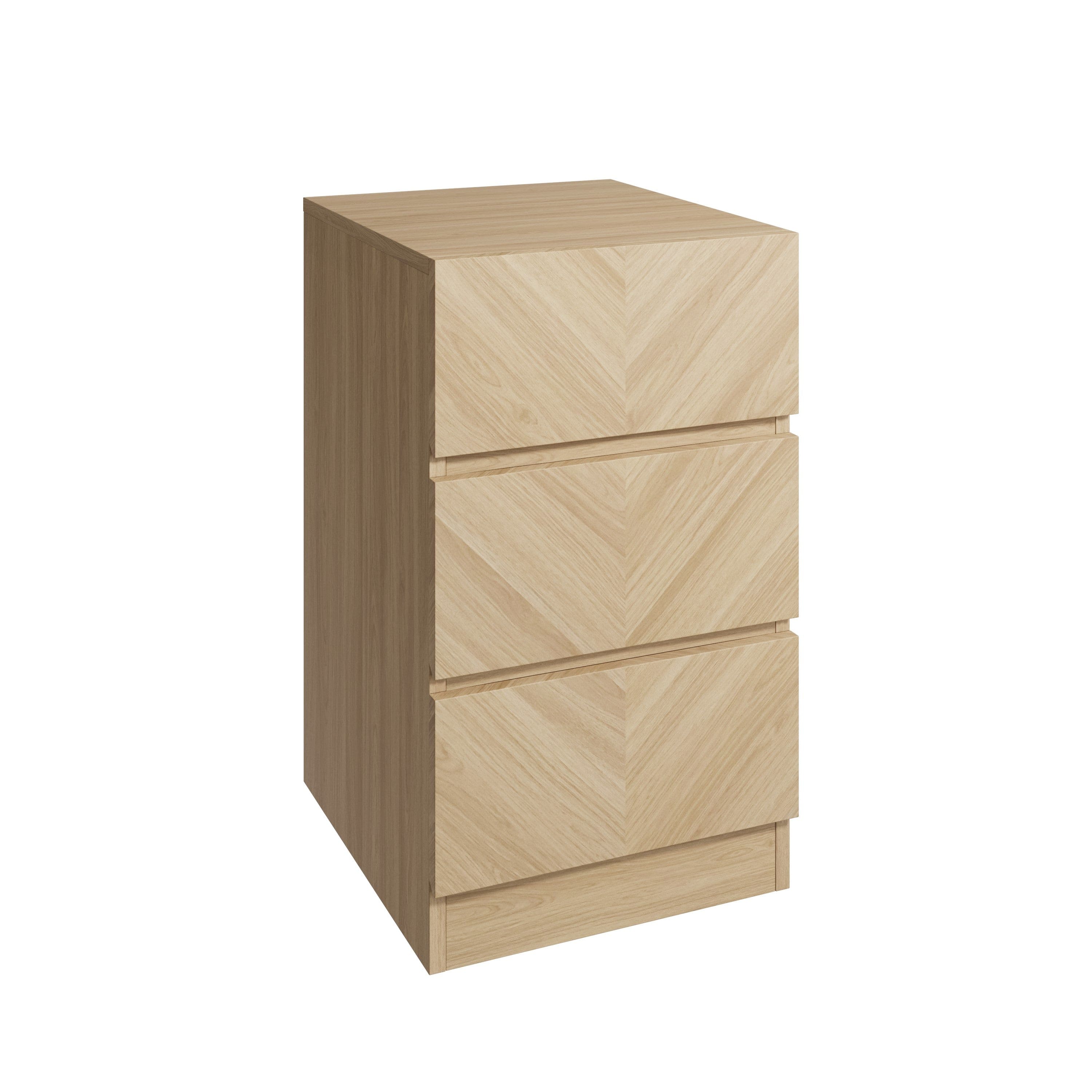 GFW Bedside Table Catania 3 Drawer Bedside Table Euro Oak Bed Kings