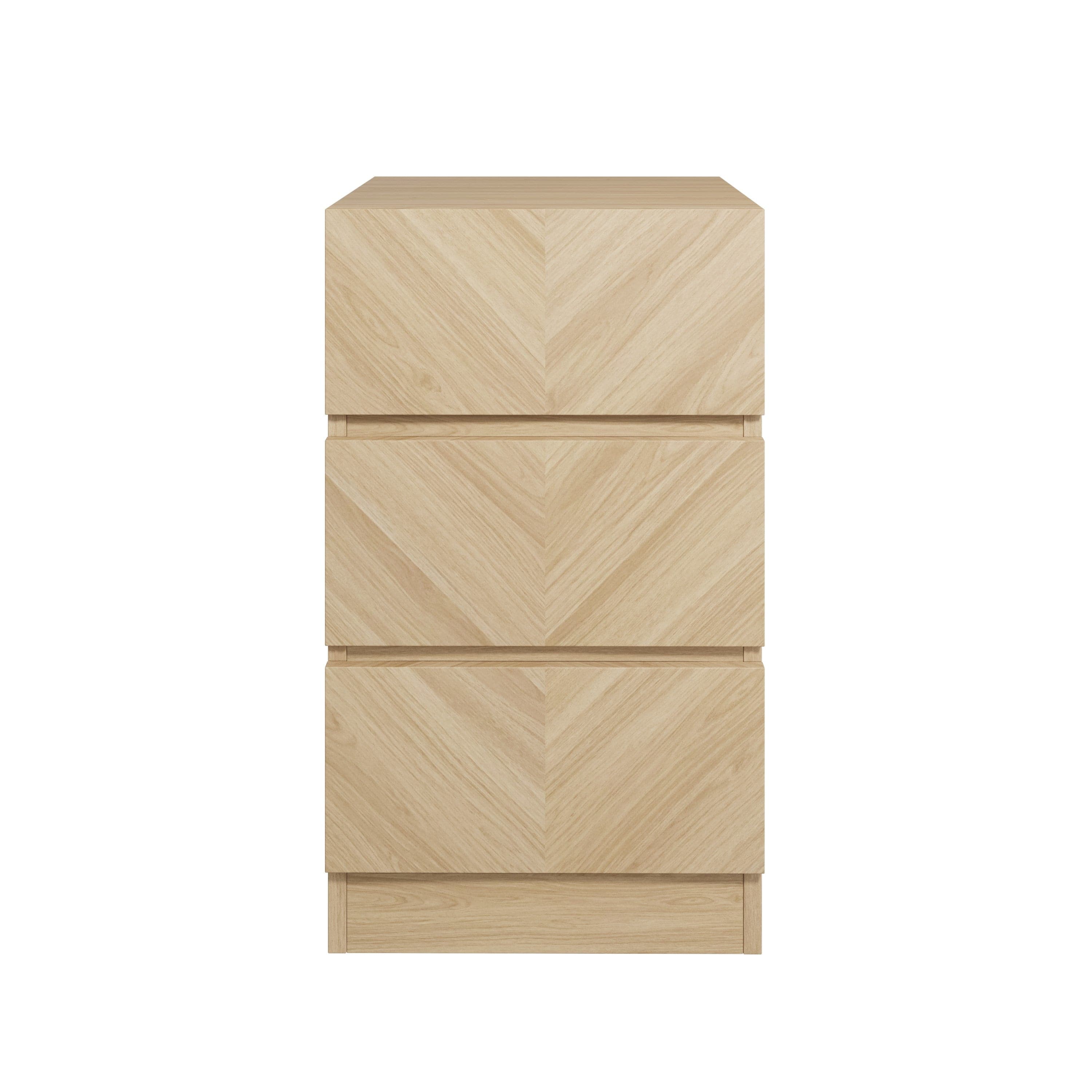 GFW Bedside Table Catania 3 Drawer Bedside Table Euro Oak - Twin Pack Bed Kings