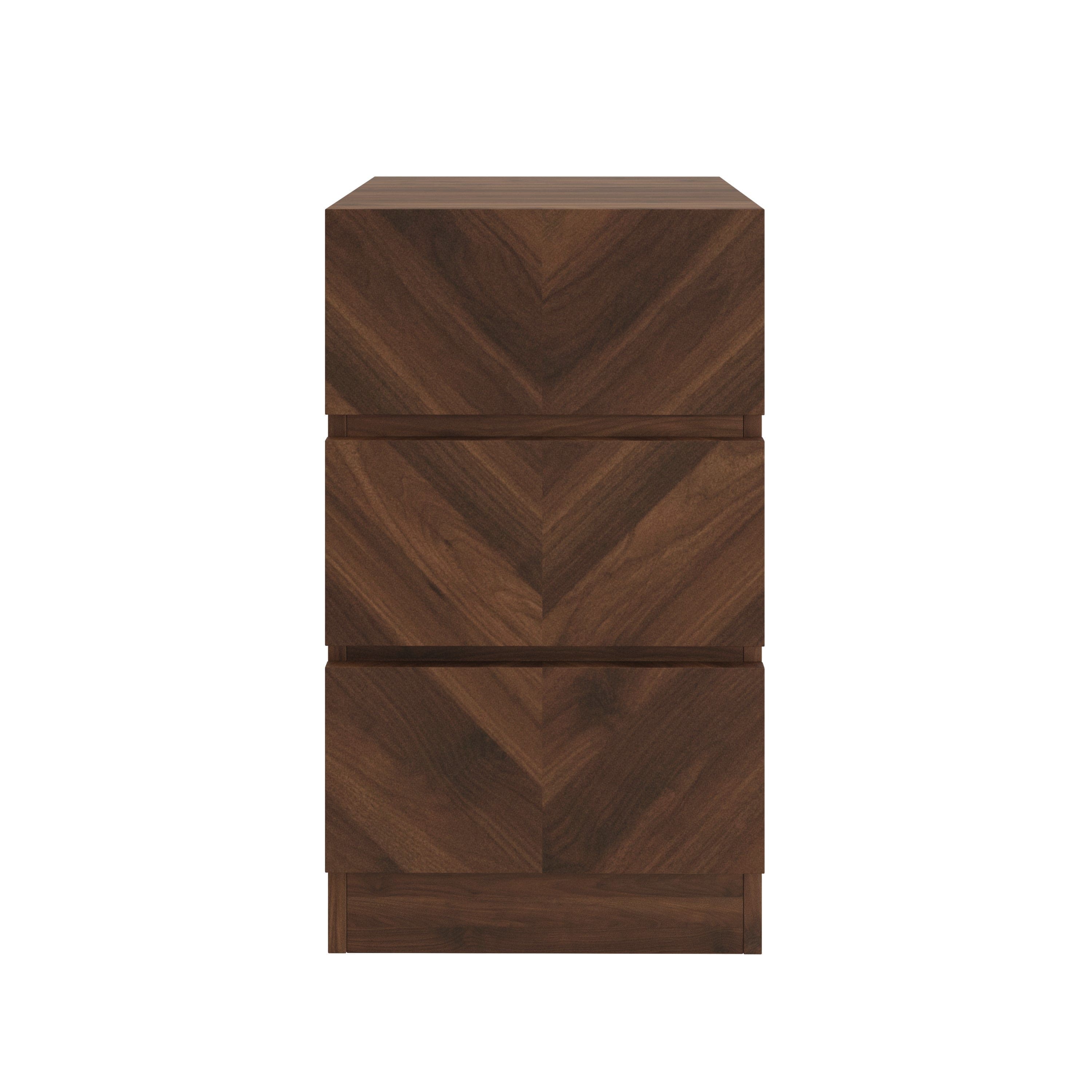 GFW Bedside Table Catania 3 Drawer Bedside Table Royal Walnut Bed Kings