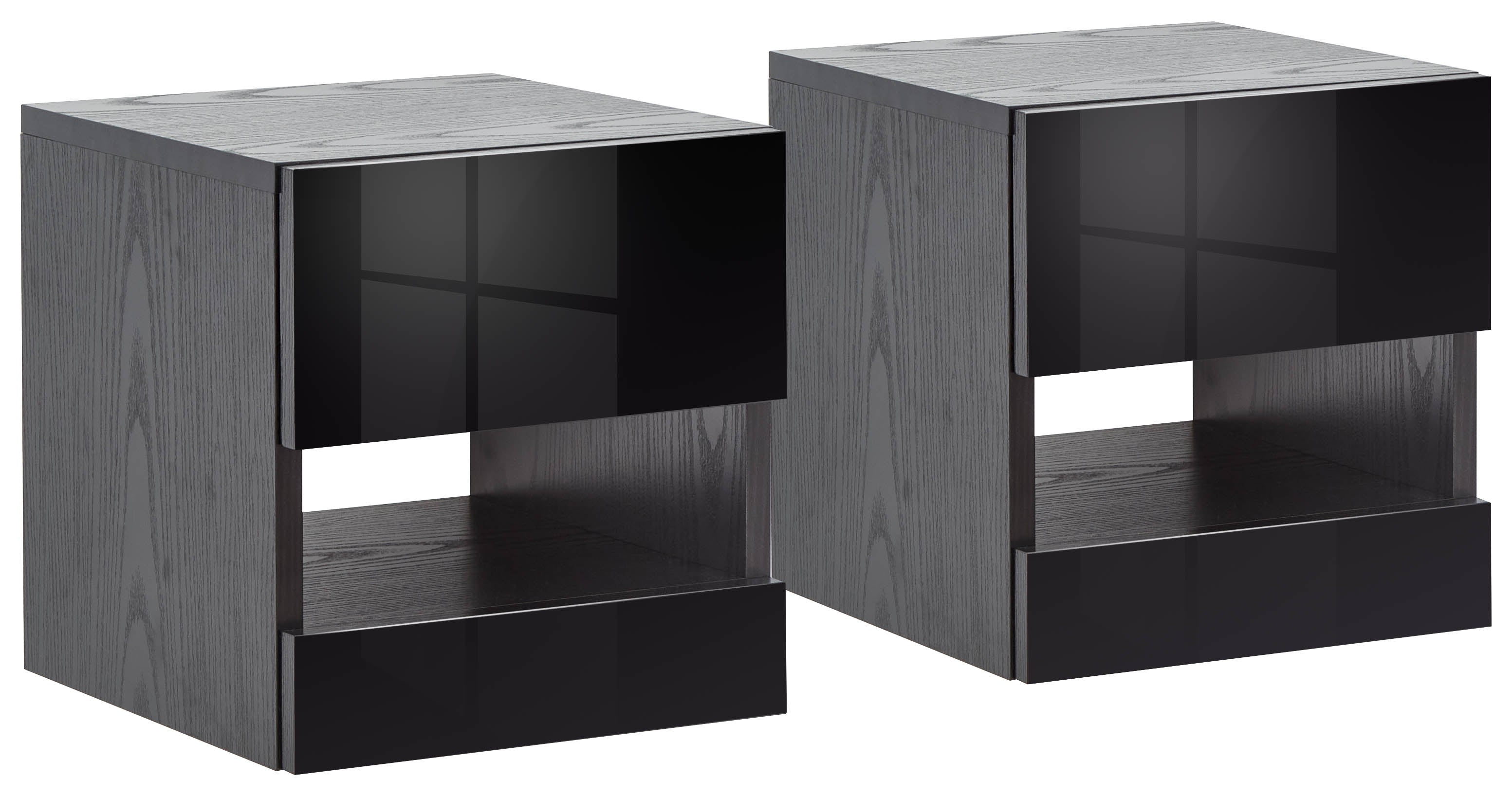 GFW Bedside Table Galicia Pair Of Wall Hanging Bedside Tables Black Bed Kings