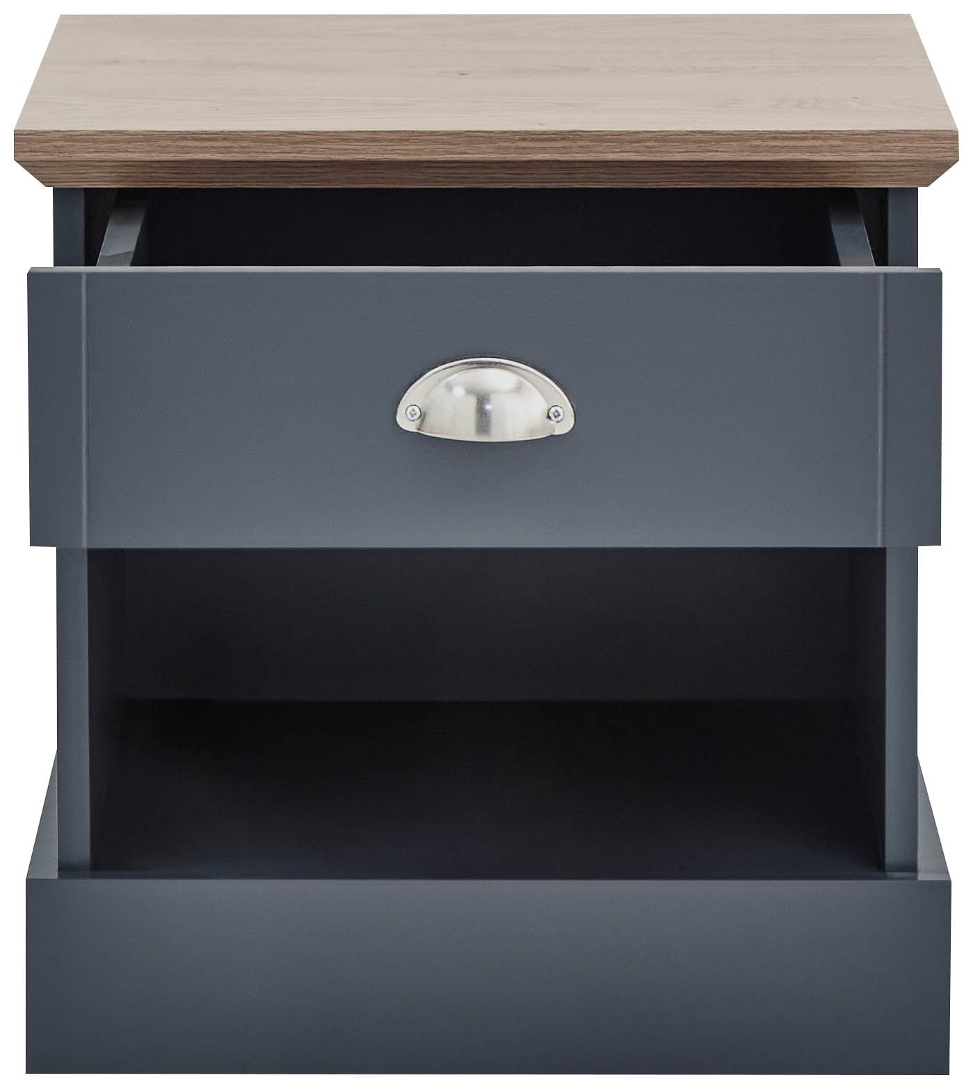 GFW Bedside Table Kendal 1 Drawer Bedside Slate Blue Bed Kings