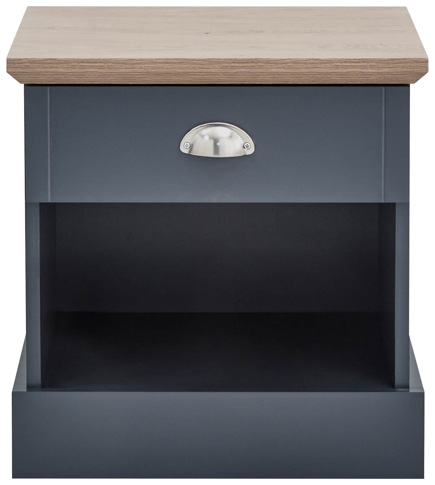 GFW Bedside Table Kendal 1 Drawer Bedside Slate Blue Bed Kings