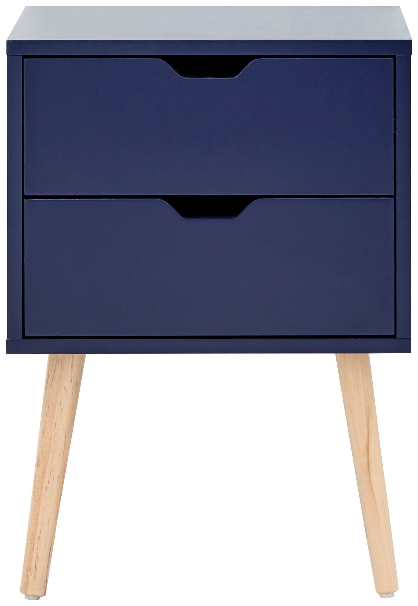 GFW Bedside Table Nyborg Single 2 Drawer Bedside Nightshadow Blue Bed Kings