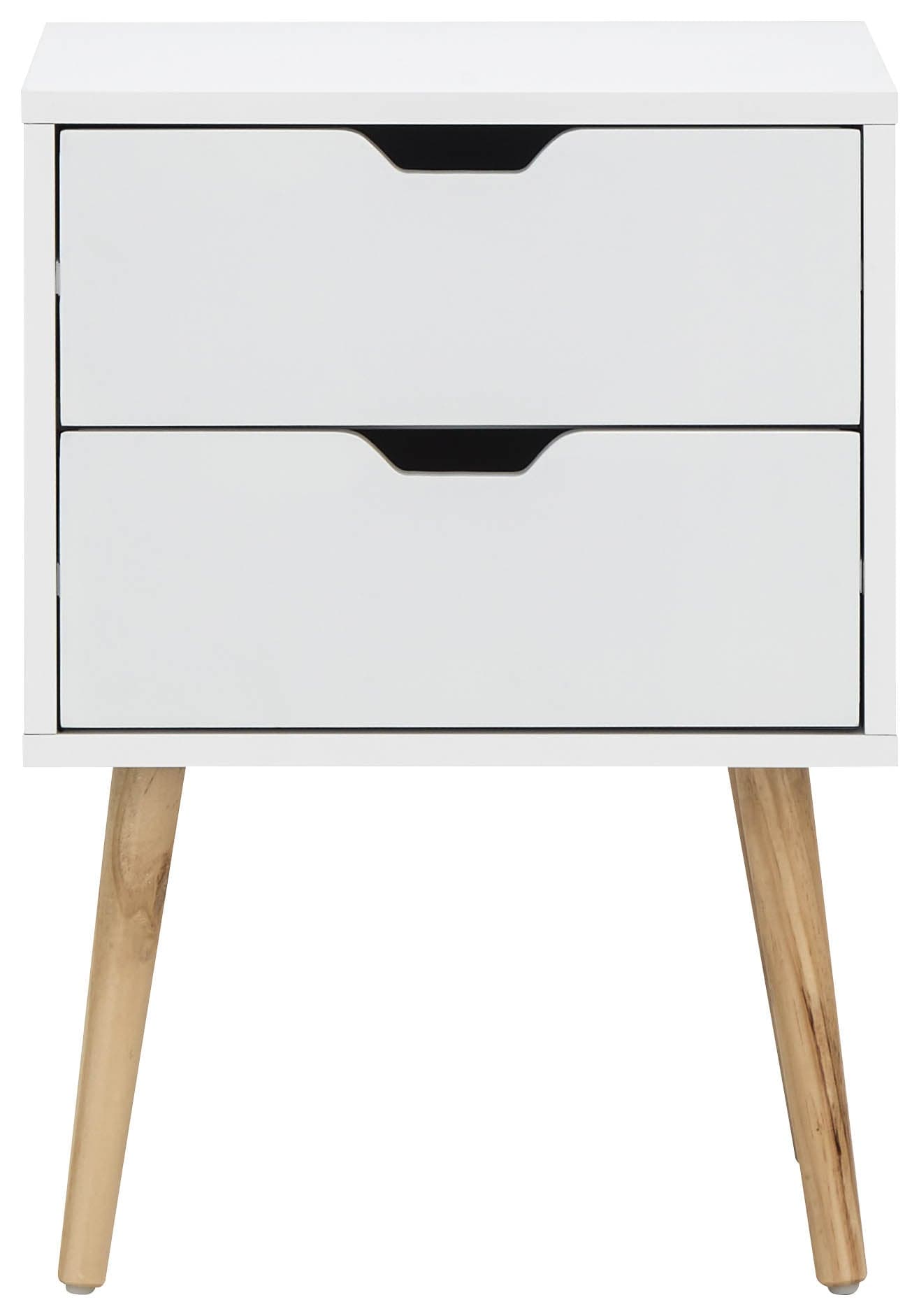 GFW Bedside Table Nyborg Single 2 Drawer Bedside White Bed Kings