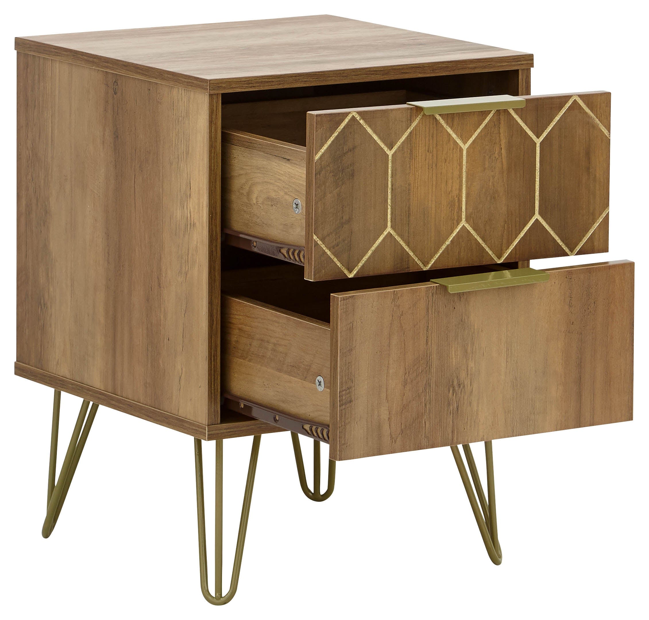 GFW Bedside Table Orleans 2 Drawer Bedside Mango Bed Kings