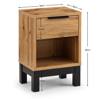 Julian Bowen Bedside Table Bali 1 Drawer Bedside Bed Kings