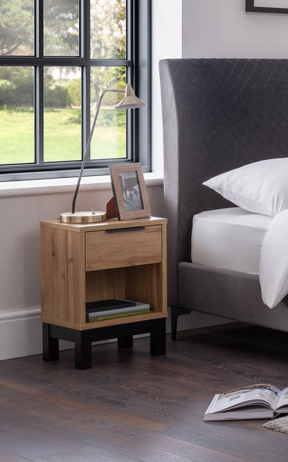 Julian Bowen Bedside Table Bali 1 Drawer Bedside Bed Kings
