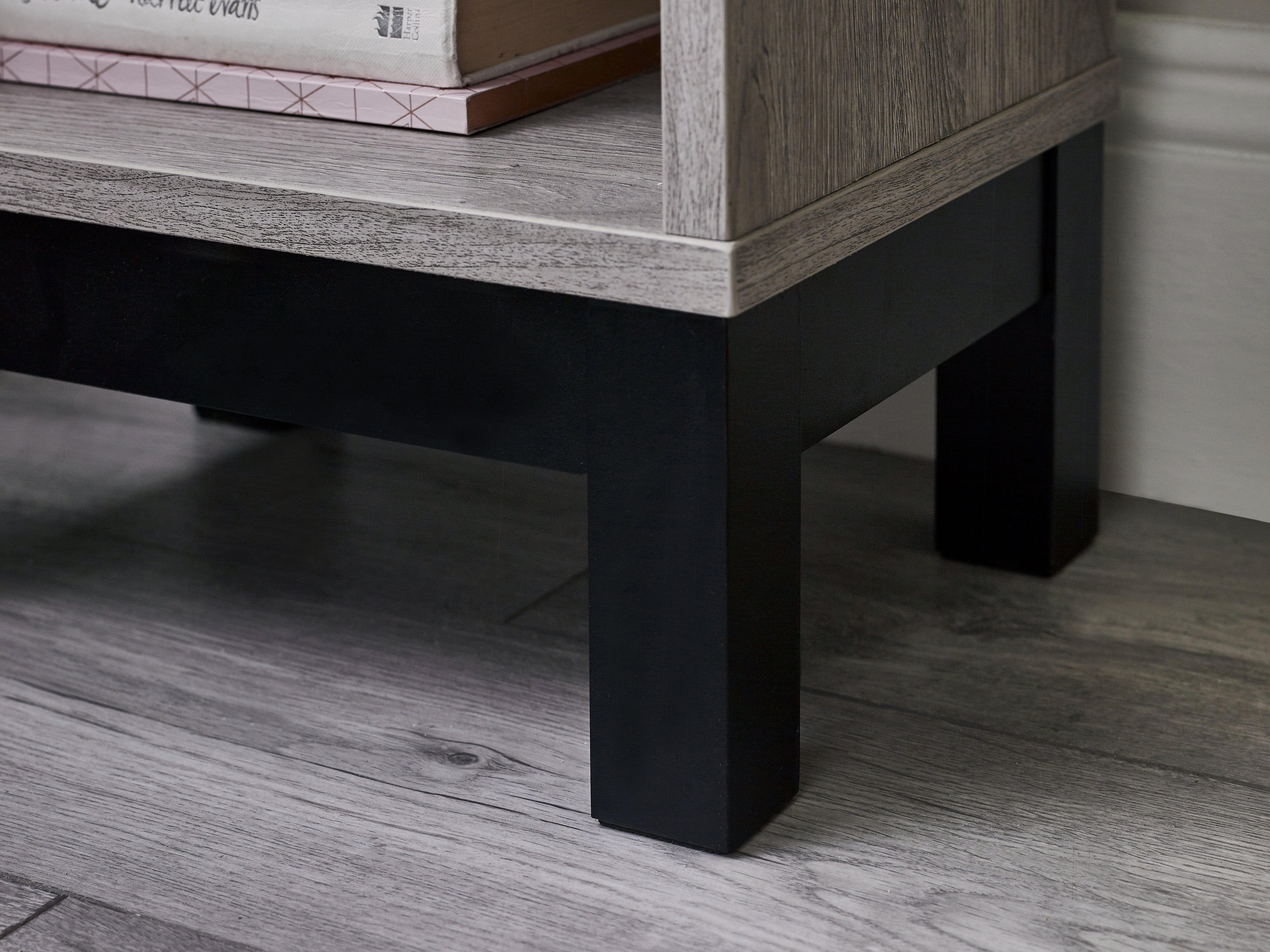 Julian Bowen Bedside Table Bali 1 Drawer Bedside - Grey Oak Bed Kings