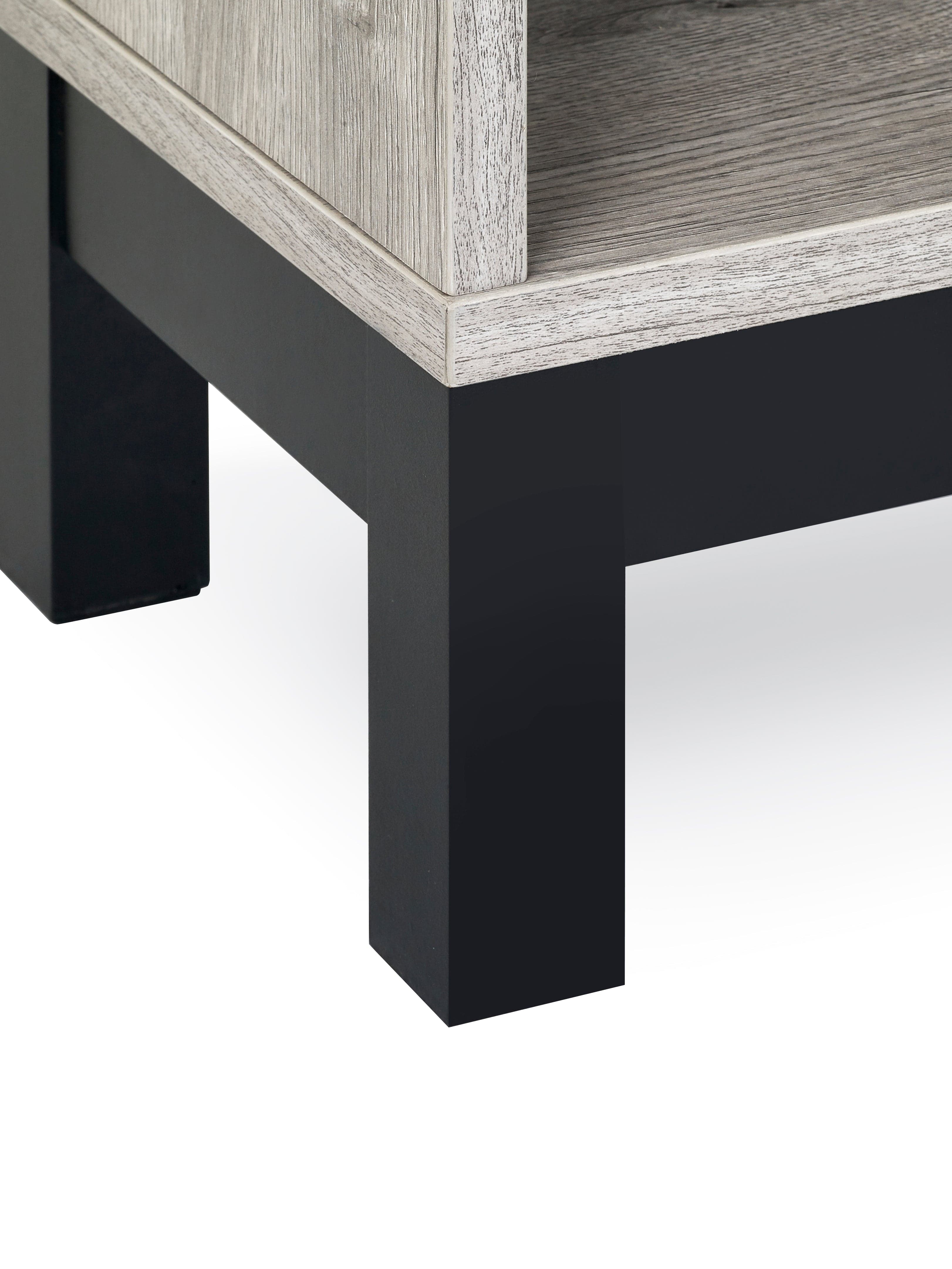 Julian Bowen Bedside Table Bali 1 Drawer Bedside - Grey Oak Bed Kings