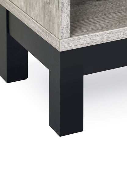 Julian Bowen Bedside Table Bali 1 Drawer Bedside - Grey Oak Bed Kings