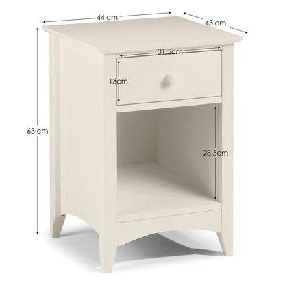 Julian Bowen Bedside Table Cameo 1 Drawer Bedside Bed Kings