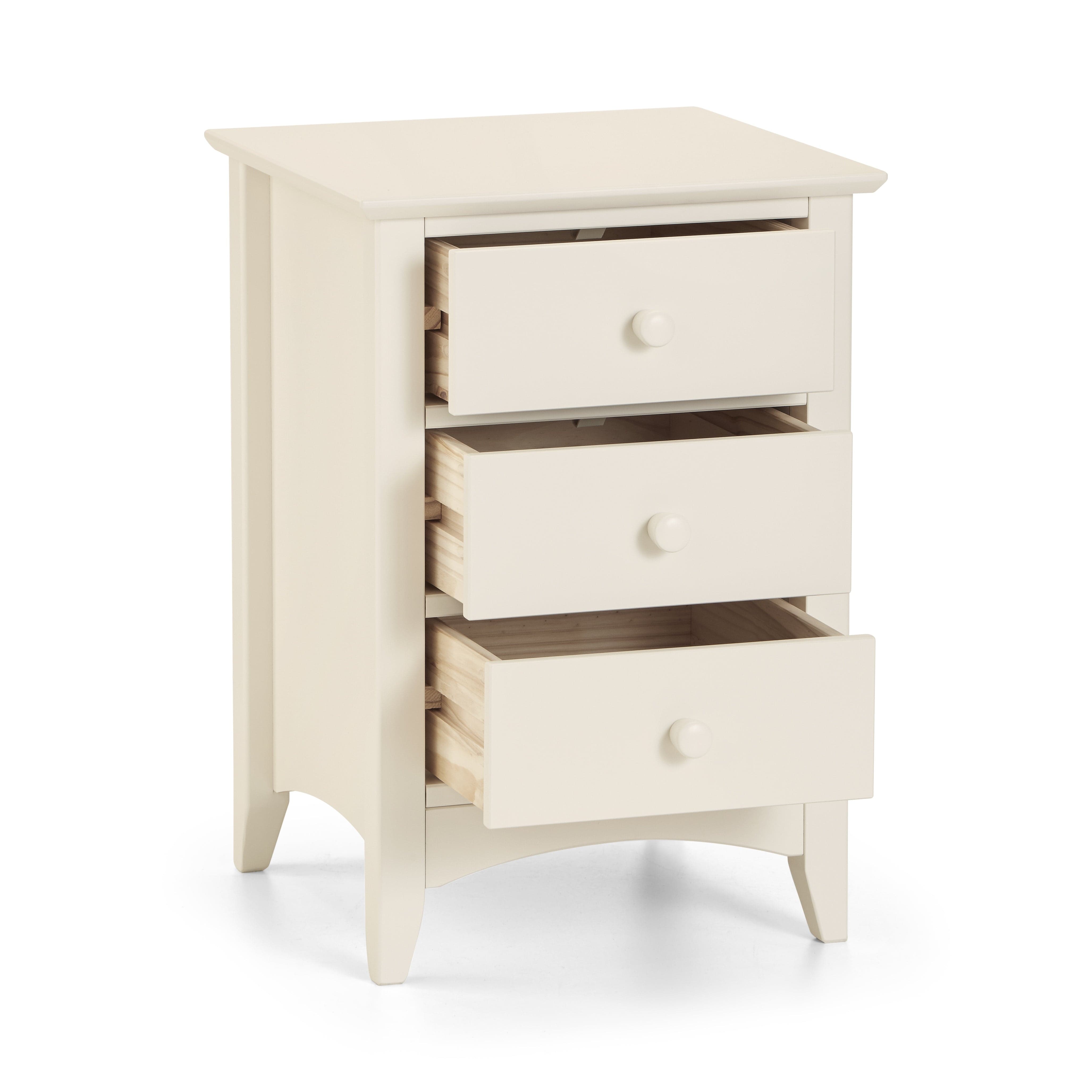 Julian Bowen Bedside Table Cameo 3 Drawer Bedside Bed Kings