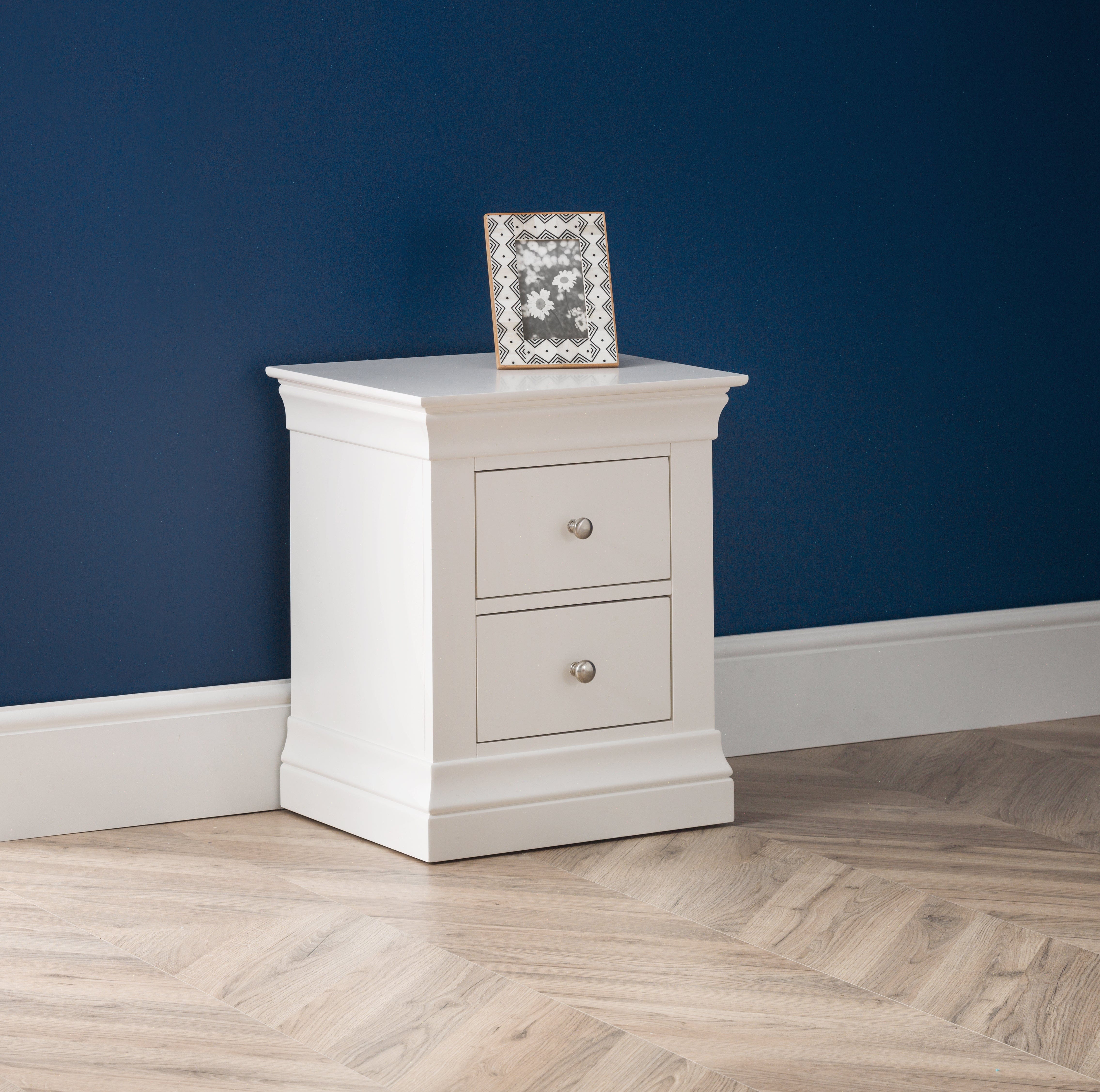 Julian Bowen Bedside Table Clermont 2 Drawer Bedside Cabinet Bed Kings