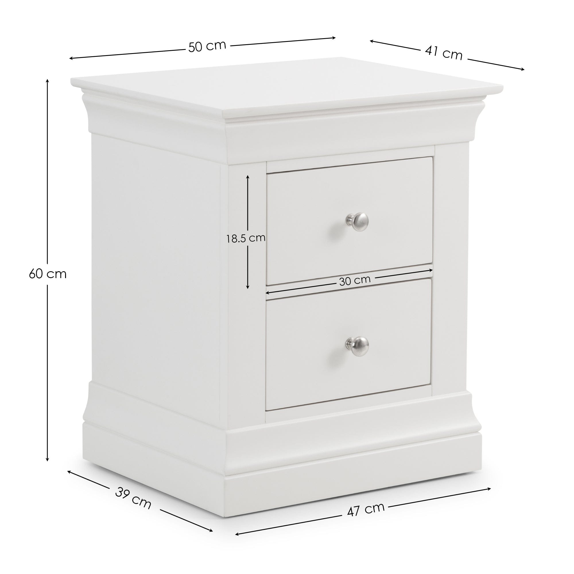 Julian Bowen Bedside Table Clermont 2 Drawer Bedside Cabinet Bed Kings