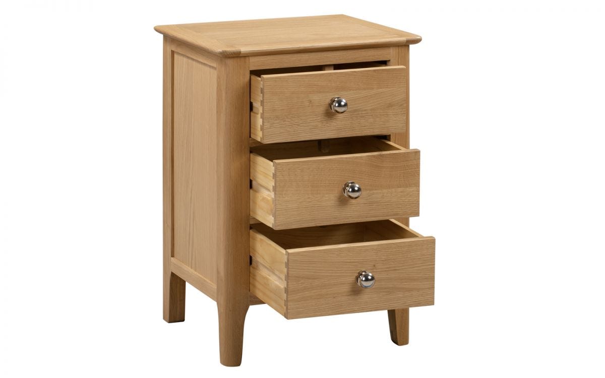 Julian Bowen Bedside Table Cotswold 3 Drawer Bedside Cabinet Bed Kings