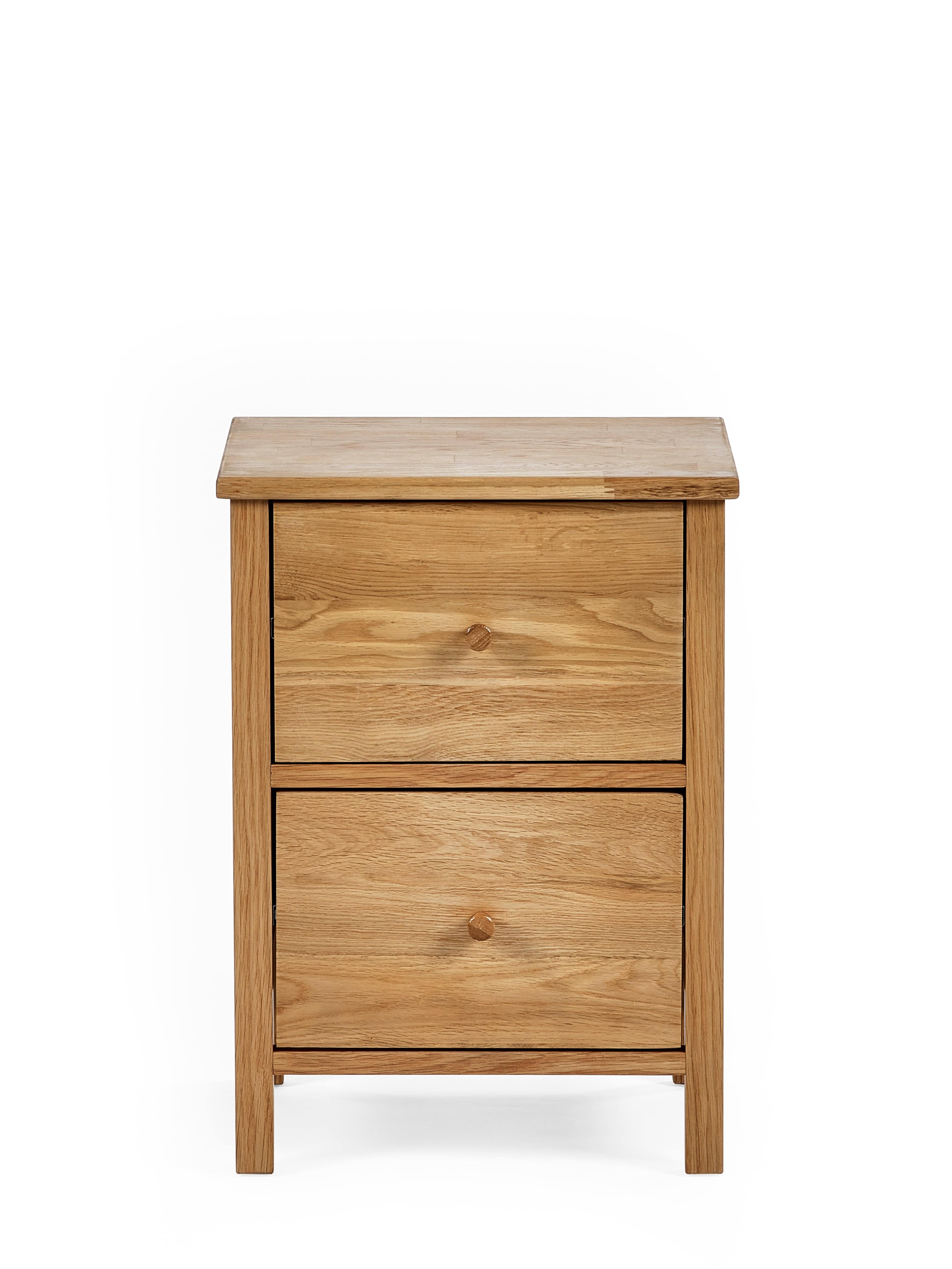 Julian Bowen Bedside Table Coxmoor 2 Drawer Bedside - Oak Bed Kings