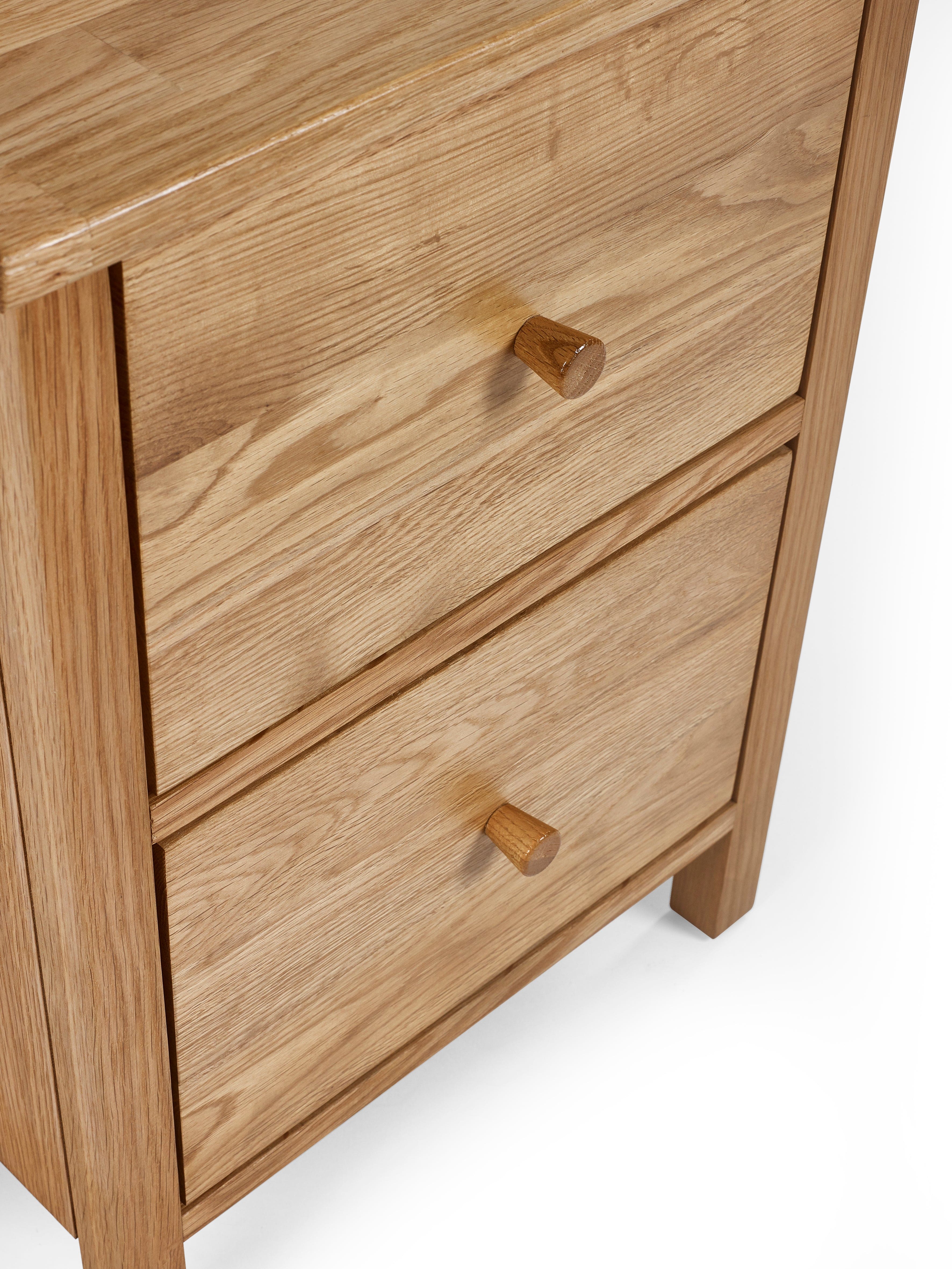 Julian Bowen Bedside Table Coxmoor 2 Drawer Bedside - Oak Bed Kings