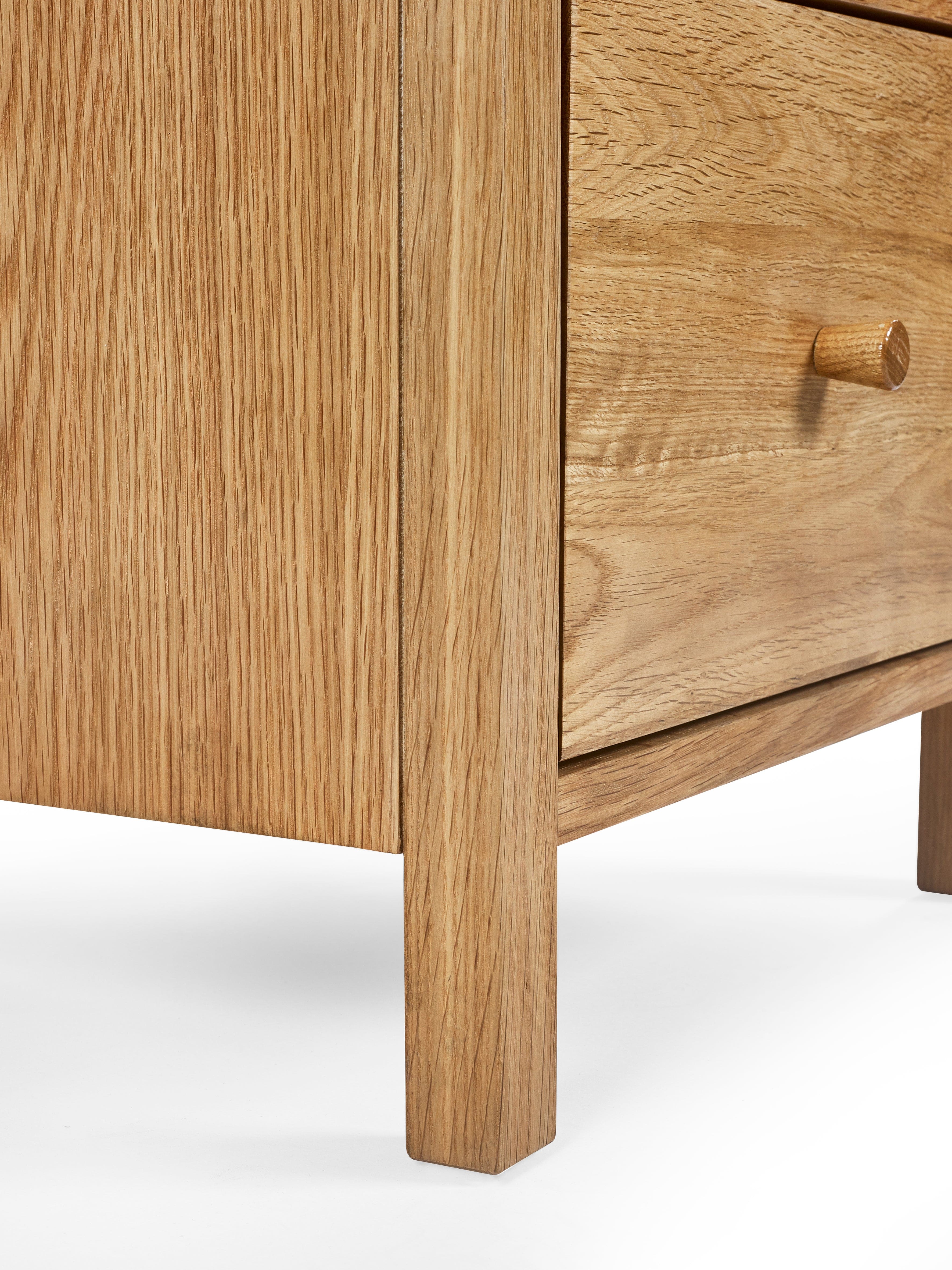 Julian Bowen Bedside Table Coxmoor 2 Drawer Bedside - Oak Bed Kings