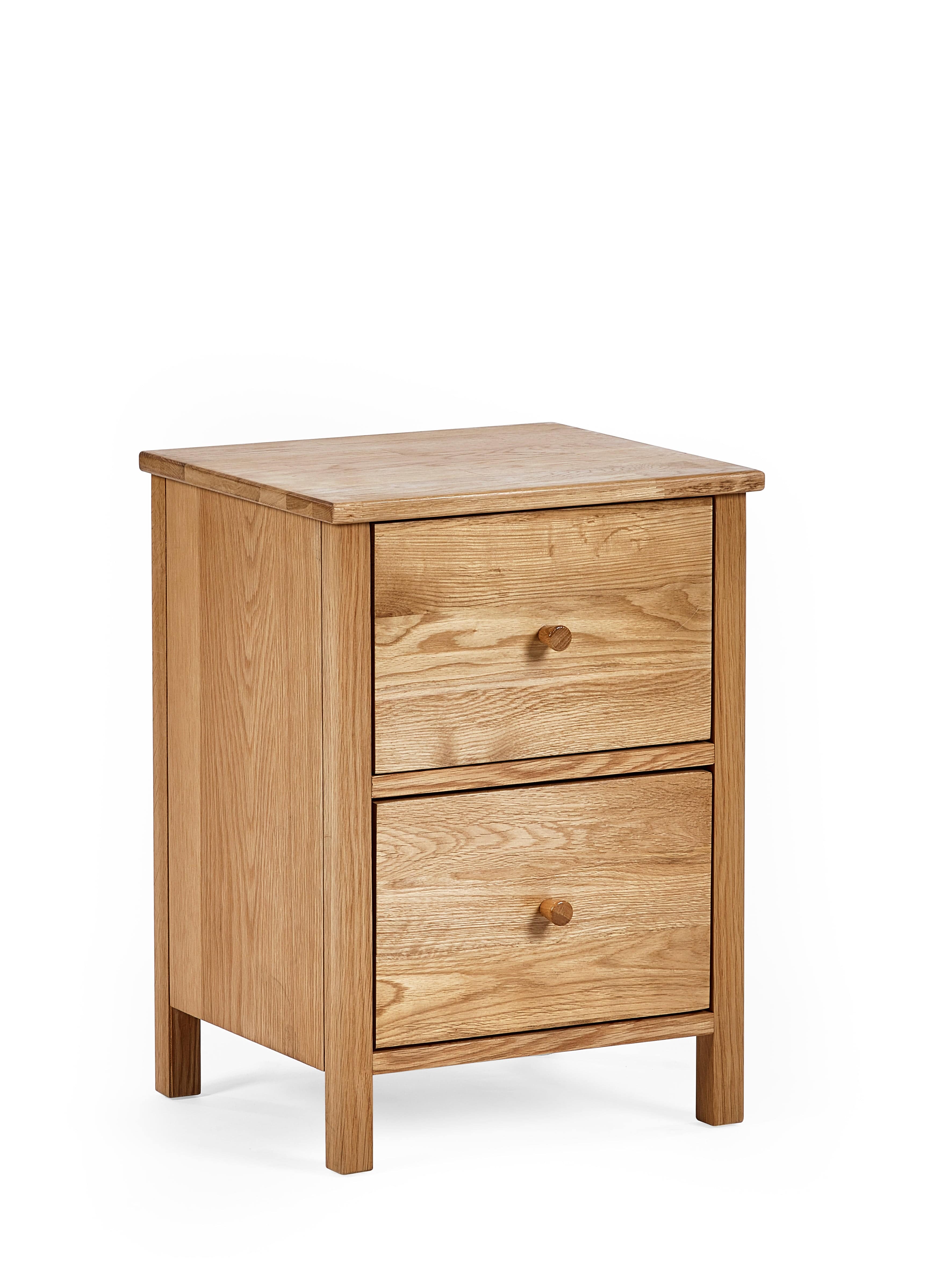 Julian Bowen Bedside Table Coxmoor 2 Drawer Bedside - Oak Bed Kings