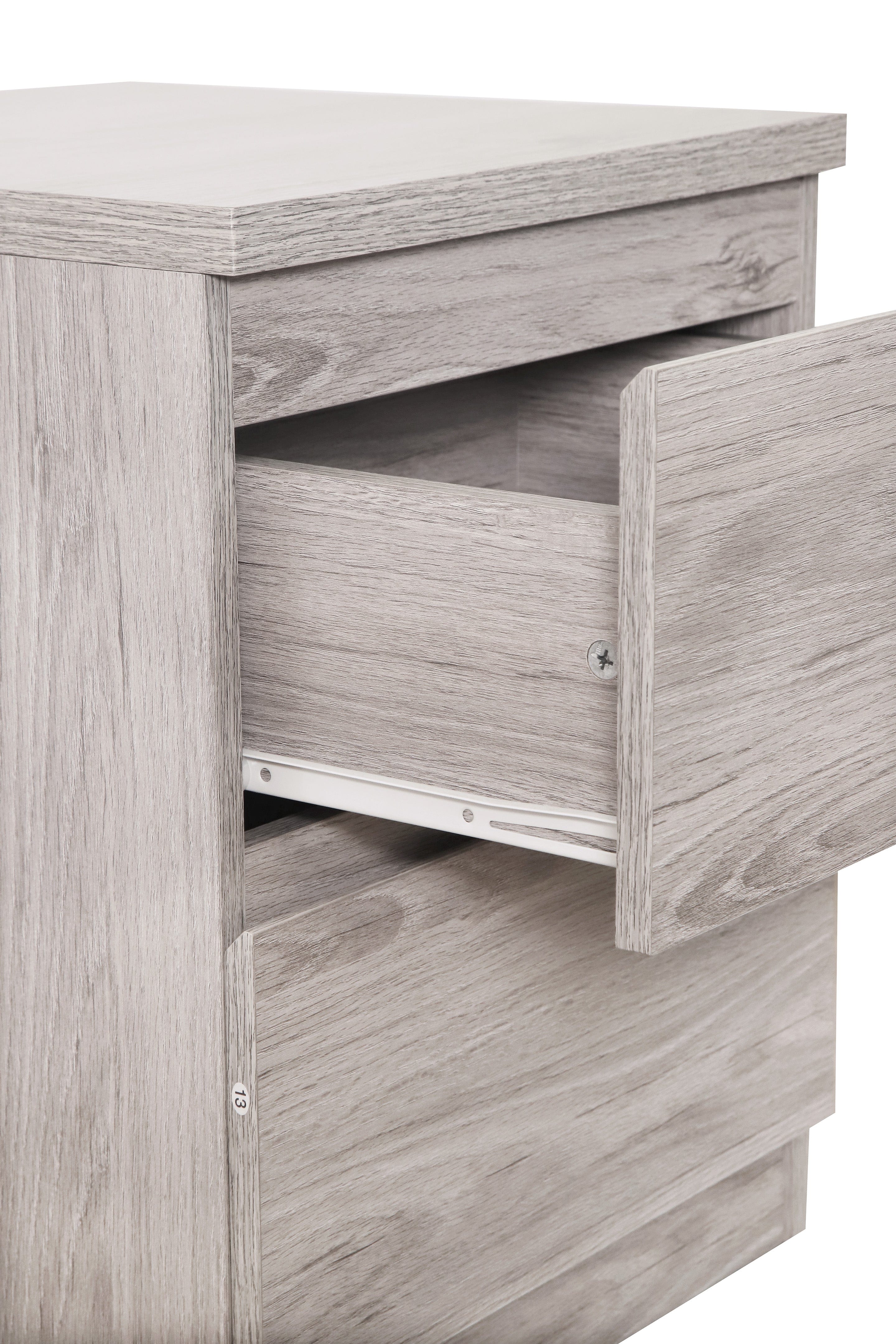 Julian Bowen Bedside Table Jupiter  2 Drawer Bedside Grey Oak Bed Kings