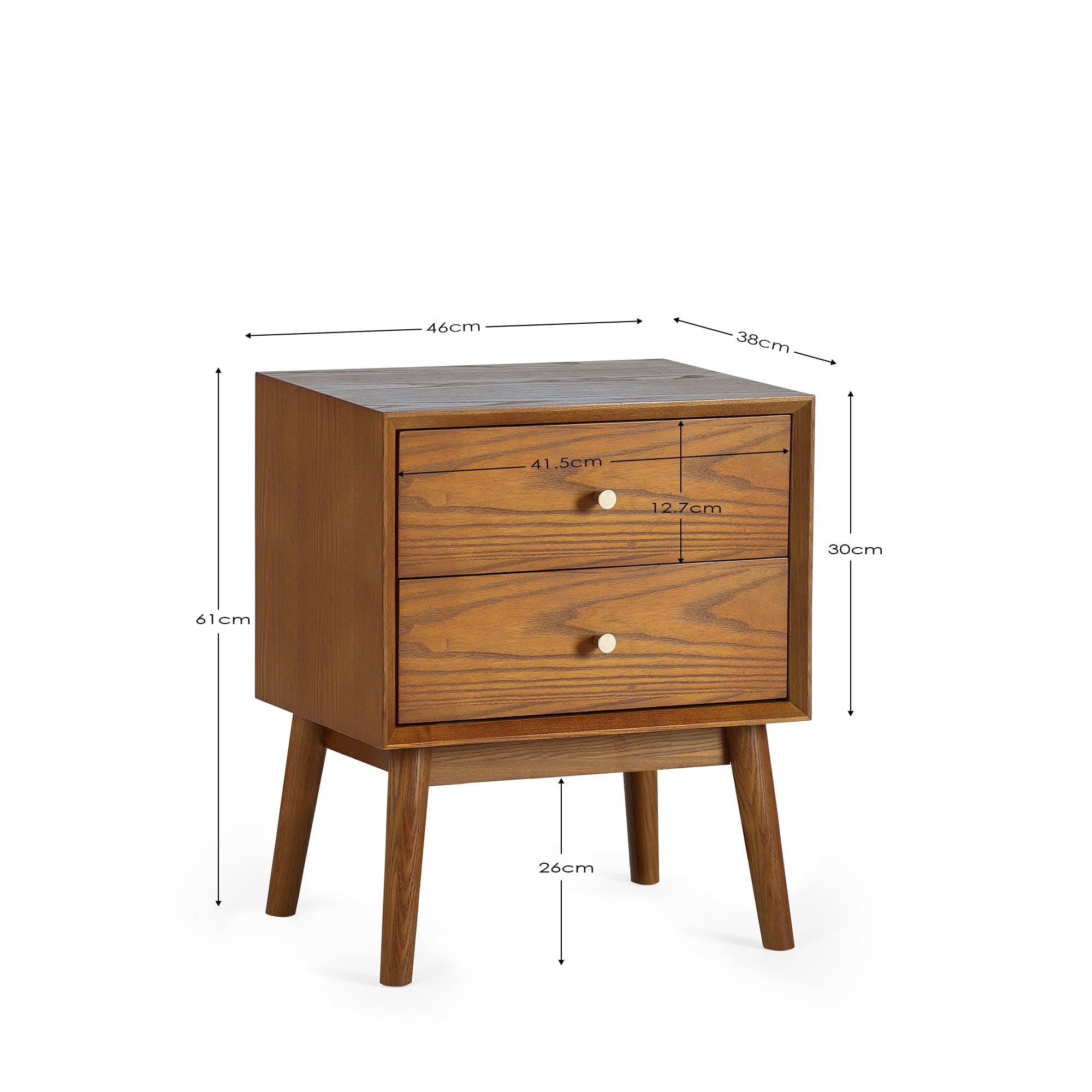 Julian Bowen Bedside Table Lowry 2 Drawer Bedside Bed Kings